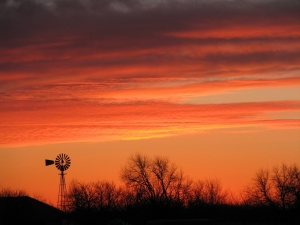 sunset farm windmill
