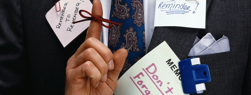 Businessman Wearing Reminders